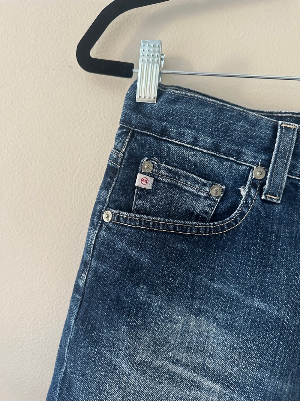 Ag Adriano Goldschmied Womens Becke Denim Shorts Raw Hem Size 27 Coadtal Cowgirl - Picture 5 of 10